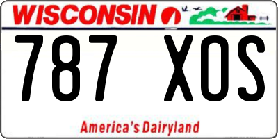 WI license plate 787XOS