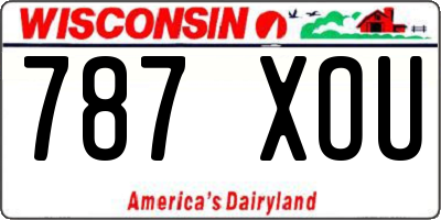 WI license plate 787XOU