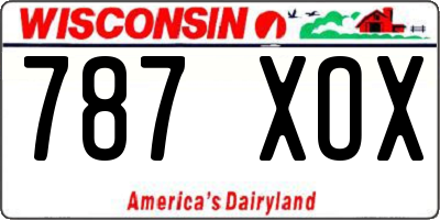 WI license plate 787XOX