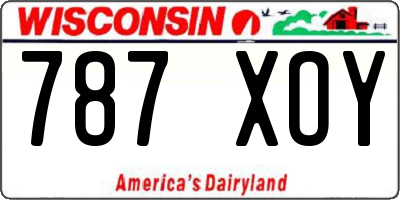 WI license plate 787XOY