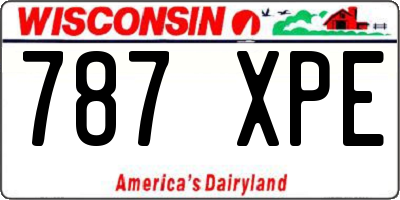 WI license plate 787XPE
