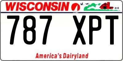 WI license plate 787XPT