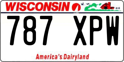 WI license plate 787XPW