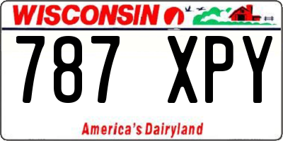 WI license plate 787XPY