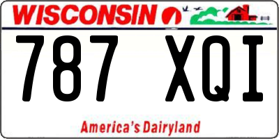 WI license plate 787XQI