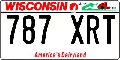 WI license plate 787XRT
