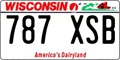 WI license plate 787XSB