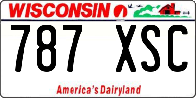 WI license plate 787XSC
