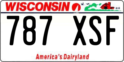 WI license plate 787XSF