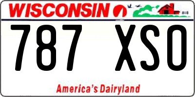 WI license plate 787XSO