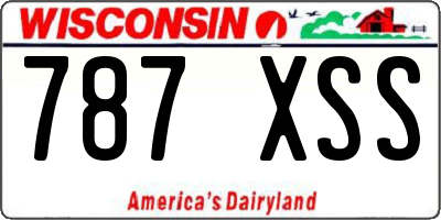 WI license plate 787XSS