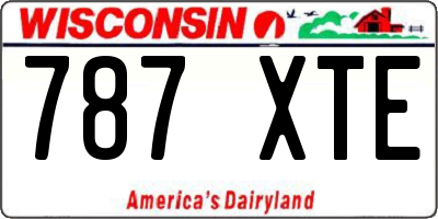 WI license plate 787XTE