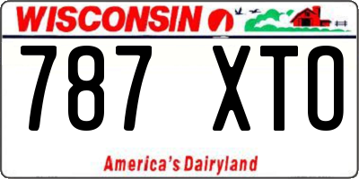 WI license plate 787XTO