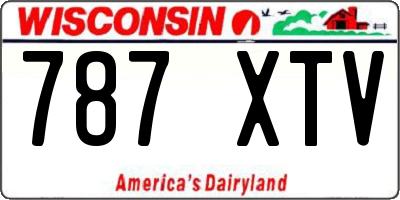 WI license plate 787XTV