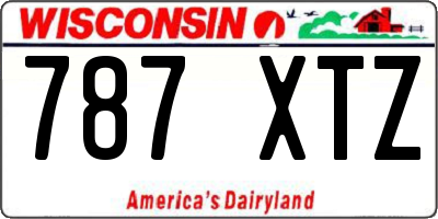 WI license plate 787XTZ