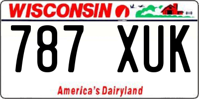 WI license plate 787XUK
