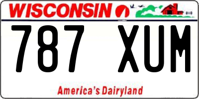 WI license plate 787XUM