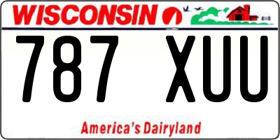 WI license plate 787XUU