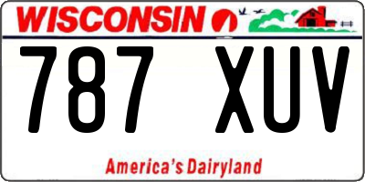 WI license plate 787XUV
