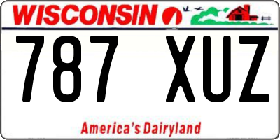 WI license plate 787XUZ