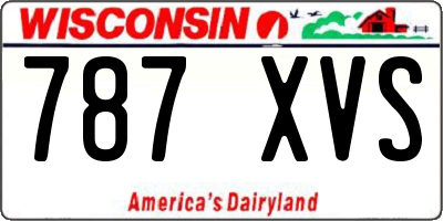 WI license plate 787XVS