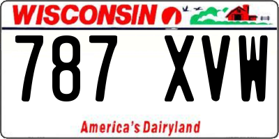 WI license plate 787XVW