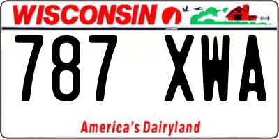WI license plate 787XWA