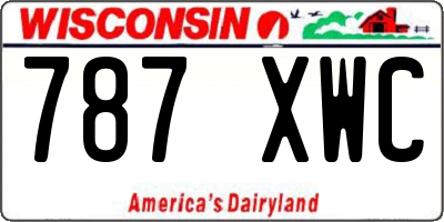 WI license plate 787XWC