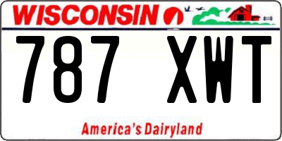 WI license plate 787XWT