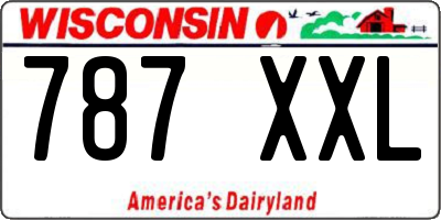 WI license plate 787XXL