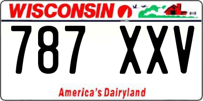 WI license plate 787XXV