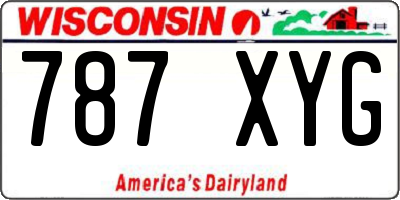 WI license plate 787XYG