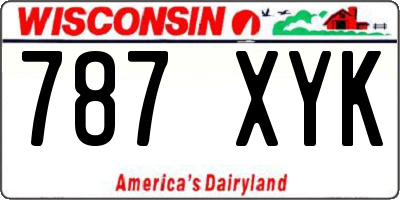 WI license plate 787XYK
