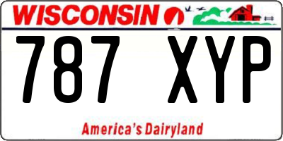 WI license plate 787XYP