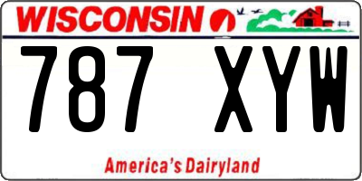 WI license plate 787XYW