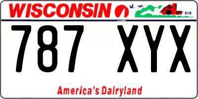 WI license plate 787XYX