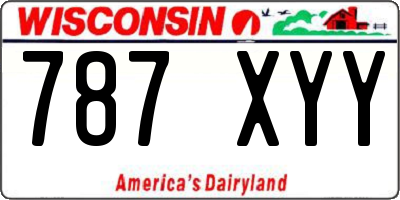 WI license plate 787XYY