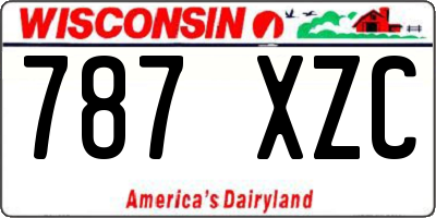 WI license plate 787XZC