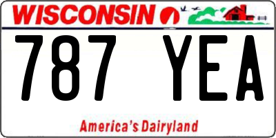 WI license plate 787YEA