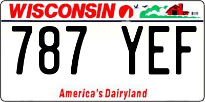 WI license plate 787YEF