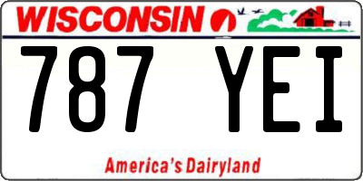 WI license plate 787YEI