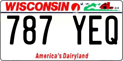 WI license plate 787YEQ