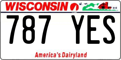 WI license plate 787YES