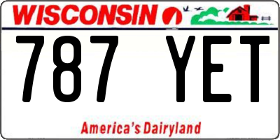 WI license plate 787YET