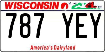 WI license plate 787YEY