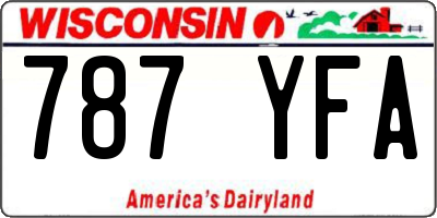 WI license plate 787YFA