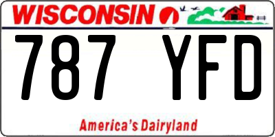 WI license plate 787YFD