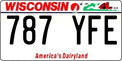 WI license plate 787YFE