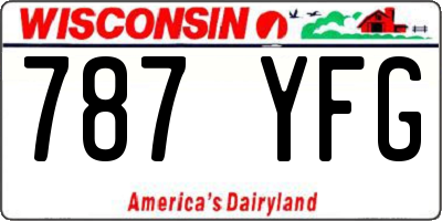 WI license plate 787YFG