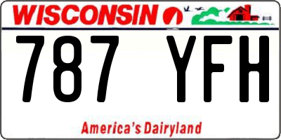 WI license plate 787YFH
